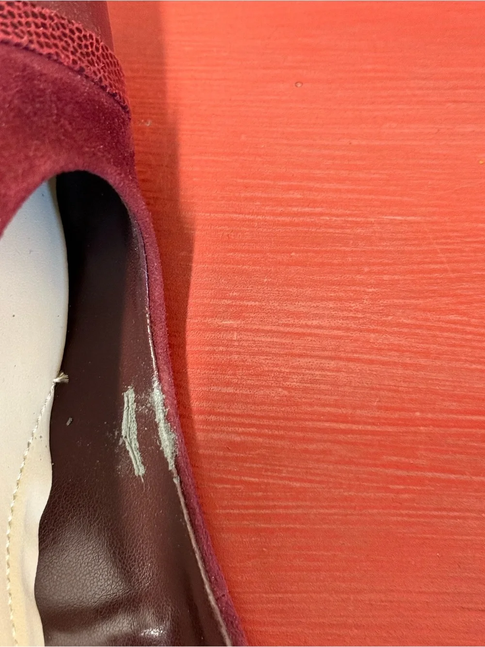 Ellen Tracy Wine Suede Pointed Toe Flats